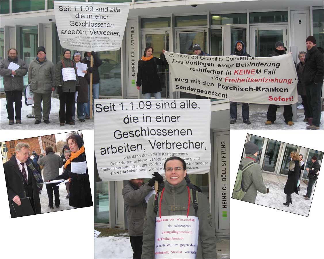 Demo vor der Bll-Stiftung